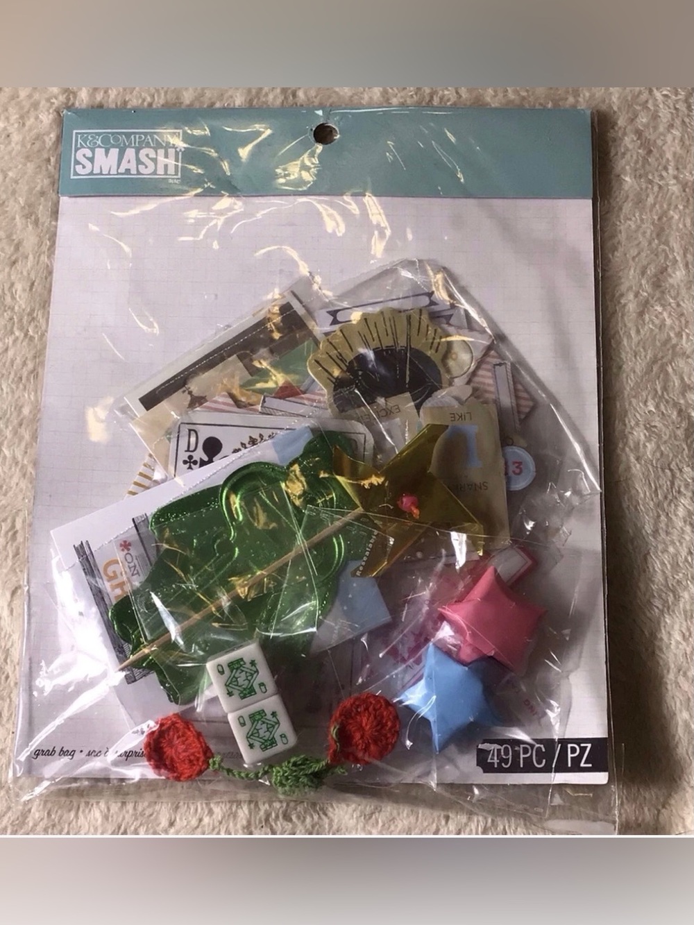 K & Company SMASH Mixed Embellishment Pack - Green, Pink, Blue, Gold